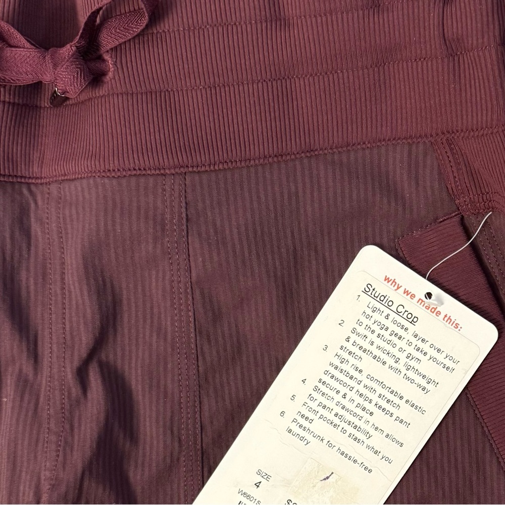 New Lululemon Studio Crop Pant High Rise Lightweight Breathable Two-Way Stretch - Picture 9 of 9